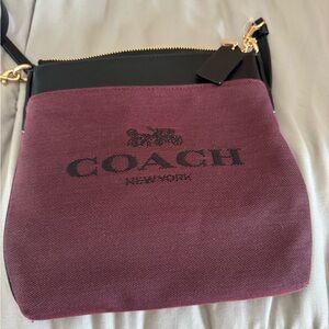 Coach Two-Tone Burgundy and Black Crossbody Bag